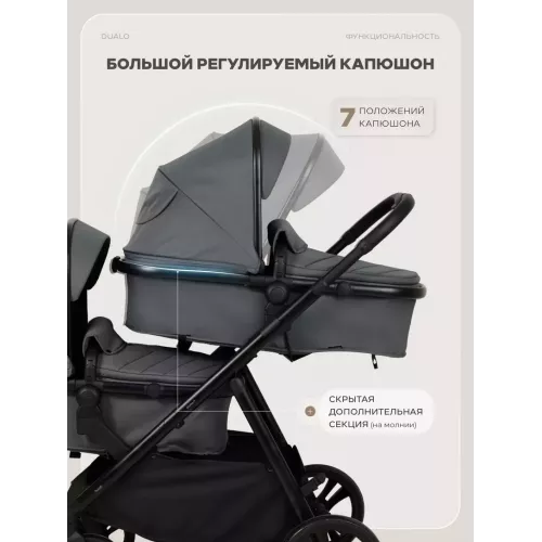 Коляска для двойни 2 в 1 Rant Basic Dualo Graphite