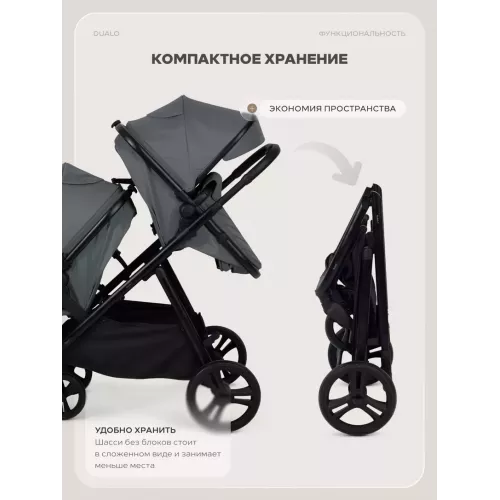 Коляска для двойни 2 в 1 Rant Basic Dualo Graphite