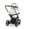 Купить коляску 2в1 Cybex e-Priam, в цвете Off White (шасси Rose Gold)