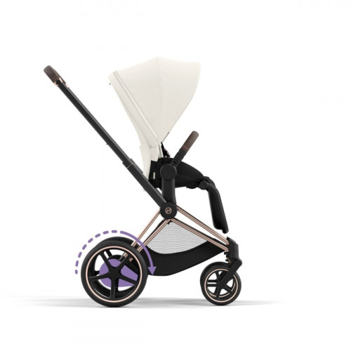Купить коляску 2в1 Cybex e-Priam, в цвете Off White (шасси Rose Gold)