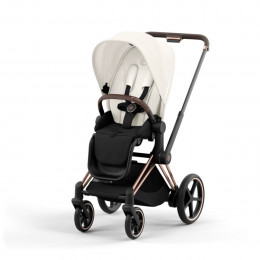 Купить коляску 2в1 Cybex e-Priam, в цвете Off White (шасси Rose Gold)