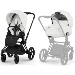 Коляска Cybex Priam V Matt Black Style Cloud T Mirage Grey 3 в 1 Off White