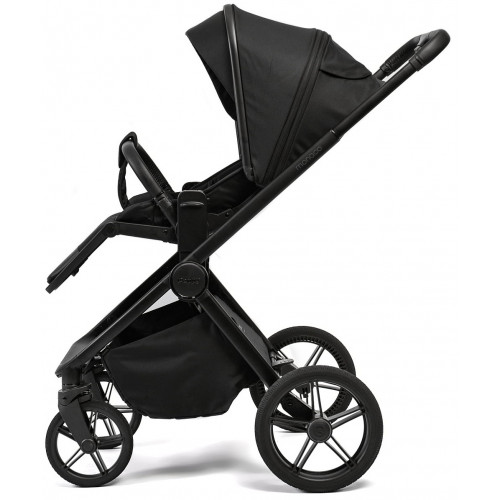 Детская коляска Peppy Monaco 3 в 1 с автокреслом First Black (черный), рама черная матовая