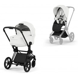 Коляска Cybex Priam V Matt Black Style Cloud T Mirage Grey 3 в 1 Off White