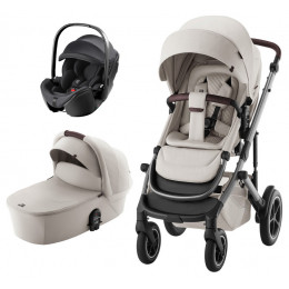 Коляска 3 в 1 Britax Roemer Smile 5Z LUX + автокресло Baby-Safe PRO Classic Deep Black Soft Taupe