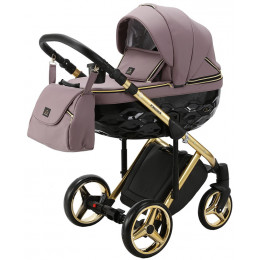 Детская коляска Adamex Chantal Special Edition Deluxe 3 в 1 С115 (СИРЕН.ПУДР.КОЖА ЗОЛОТ РАМА)
