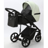 Детская коляска Adamex Mobi Deluxe 3 в 1 M-SD17 (СВ.ФИСТАШКОВЫЙ+ЧЕРНАЯ КОЖА)