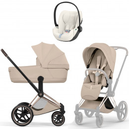 Коляска Cybex Priam V Rosegold Style Cloud T Off White Plus 3 в 1 Cozy Beige