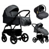 Детская коляска Indigo Impulse Eco 3 в 1 с автокреслом Avionaut Cosmo Grey Ie06 серая кожа/серый