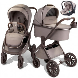 Детская коляска AmaroBaby Motus Premium Ecco Exclusive 3 в 1 с автокреслом Rant Miro Beige мокко