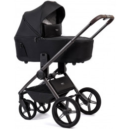 Детская коляска Peppy Monaco Thermo 3 в 1 с автокреслом Jet Brown Black (черный), рама серо-коричневая