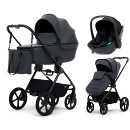 Детская коляска Rant Teo Soft 3 в 1 с автокреслом Miro Black Graphite