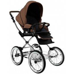Детская коляска Roan Bass Next Classic d14 2.0 3 в 1 с автокреслом Pituso Baesa Pro Black BSNC/91/2 Mocha Mousse/Black/руч.Cappuccino