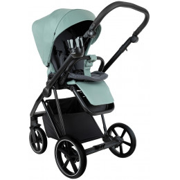 Детская коляска Roan Sol Vintage Leather 2.0 3 в 1 с автокреслом Pituso Baesa Pro Black,Beige Canopy SL/13/L Misti Mint/Grey/руч. Серый