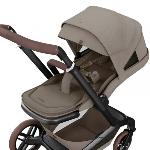 Детская коляска Maxi-Cosi Fame 3 в 1 с автокреслом Coral 360 Essential grey Twillic Truffle/Трюфель(беж)