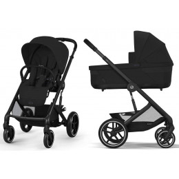 Коляска Cybex Balios S Lux BLK complete Cloud G Almond Beige Plus 3 в 1 Moon Black с дождевиками