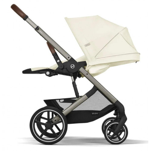 Коляска Cybex Balios S Lux TPE complete Aton S2 Moon Black 3 в 1 Seashell Beige с дождевиками