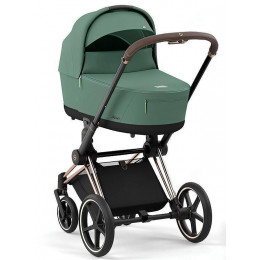 Коляска Cybex Priam IV Rosegold complete Cloud G Almond Beige Plus Base G 3 в 1 Leaf Green