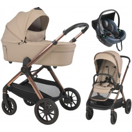 Детская коляска 3 в 1 Espiro Code 2026 и автокресло Pi Gray blue 119 loving beige