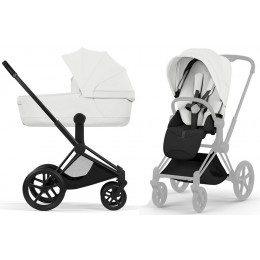 Коляска Cybex Priam V Matt Black Style Cloud T Mirage Grey 3 в 1 Off White