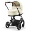 Коляска Cybex Balios S Lux TPE complete Aton S2 Moon Black 3 в 1 Seashell Beige с дождевиками