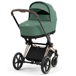 Коляска Cybex Priam IV Rosegold complete Cloud T Rebellious Luxury Denim Blue 3 в 1 Leaf Green