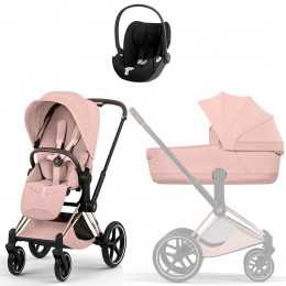 Коляска Cybex Priam V Rosegold Style Cloud T Sepia Black 3 в 1 Peach Pink