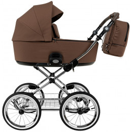 Детская коляска Roan Bass Next Classic d14 2.0 3 в 1 с автокреслом Pituso Baesa Pro Black BSNC/91/2 Mocha Mousse/Black/руч.Cappuccino