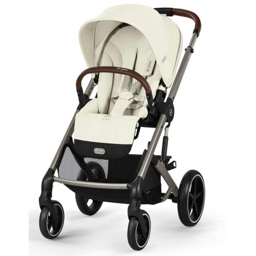 Коляска Cybex Balios S Lux TPE complete Aton S2 Moon Black 3 в 1 Seashell Beige с дождевиками