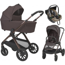 Детская коляска 3 в 1 Espiro Code 2026 и автокресло Pi Beige 108 unique brown