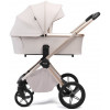 Детская коляска Peppy Monaco Plus 3 в 1 с автокреслом First Black Beige (бежевый), рама беж, шлифованный алюминий