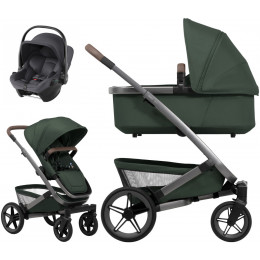 Детская коляска 3 в 1 Joolz Geo5 и автокресло Baby-Safe Core Midnight Grey2 Forest Green