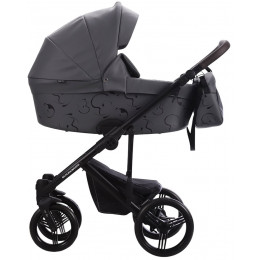 Детская коляска Bebetto Magnum Light SE Pro 3 в 1 с автокреслом Avionaut Cosmo 07 т.серая кожа черная рама
