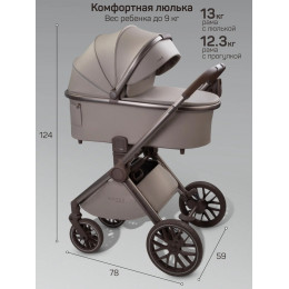 Детская коляска AmaroBaby Motus Premium Ecco Exclusive 3 в 1 с автокреслом Rant Miro Beige мокко