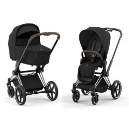 Коляска Cybex Priam IV Rosegold complete и автокресло Cloud G i-Size Magic Black 3 в 1 Sepia Black