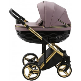 Детская коляска Adamex Chantal Special Edition Deluxe 3 в 1 С115 (СИРЕН.ПУДР.КОЖА ЗОЛОТ РАМА)