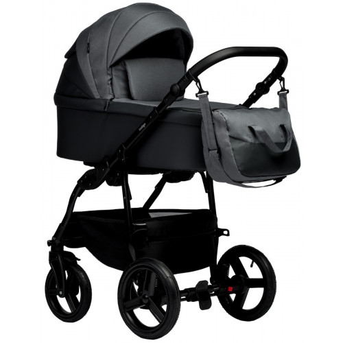 Детская коляска Indigo Impulse Eco 3 в 1 с автокреслом Avionaut Cosmo Grey Ie06 серая кожа/серый