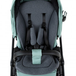 Детская коляска Roan Sol Vintage Leather 2.0 3 в 1 с автокреслом Pituso Santiso Pro Black SL/13/L Misti Mint/Grey/руч. Серый