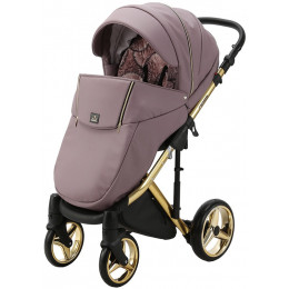 Детская коляска Adamex Chantal Special Edition Deluxe 3 в 1 С115 (СИРЕН.ПУДР.КОЖА ЗОЛОТ РАМА)