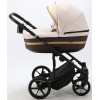 Детская коляска Adamex Rimini 3 в 1 RI84-TIP св.бежево‑розов т.коричнев.кожа золото.отделка