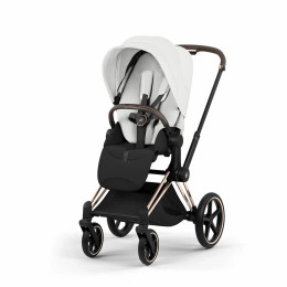 Купить коляску 3в1 Cybex Priam 5 Style, в цвете Off White (шасси Rose Gold) + автокресло Cybex Cloud T