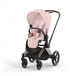 Купить коляску 3в1 Cybex Priam IV, в цвете Peach Pink (шасси Rose Gold) + автокресло Cybex Cloud T