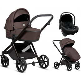 Детская коляска Tutis Mio 3 Plus Essential New 3 в 1 с автокреслом Elo Lux EduSky Black 1622024 Coffee Brown