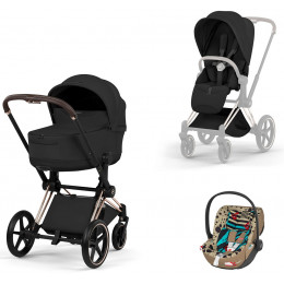 Коляска Cybex Priam V Rosegold Style Cloud T One Love 3 в 1 Sepia Black