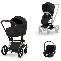 Коляска Cybex Priam V Rosegold Style Cloud T Sepia Black 3 в 1 Sepia Black