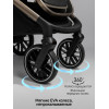Детская коляска AmaroBaby Genius 3 в 1 с автокреслом Rant Miro Black коричневый