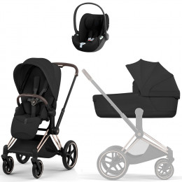 Коляска Cybex Priam V Rosegold Style Cloud T Sepia Black 3 в 1 Sepia Black