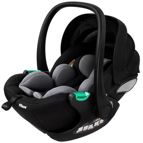 Детская коляска Pituso Mayla Lux 3 в 1 с автокреслом Baesa Black