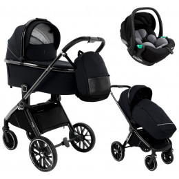 Детская коляска Pituso Mayla Lux 3 в 1 с автокреслом Baesa Black