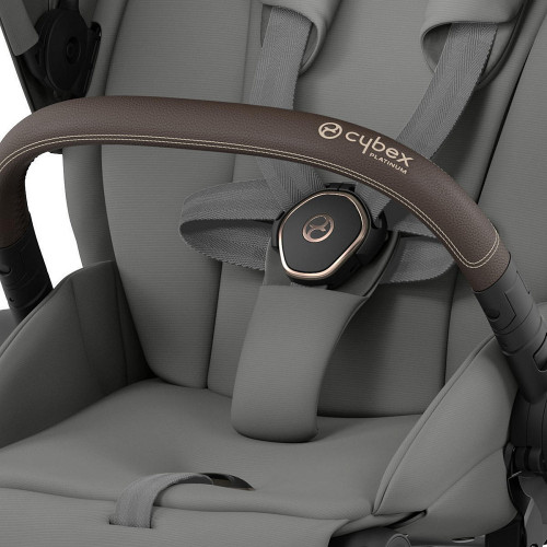 Коляска 3 в 1 Cybex Priam IV Rosegold complete и автокресло Aton B2 i-Size Bay Blue Mirage Grey